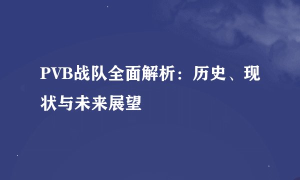 PVB战队全面解析：历史、现状与未来展望