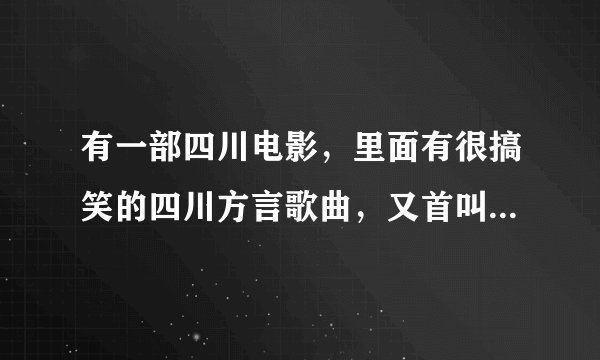 有一部四川电影，里面有很搞笑的四川方言歌曲，又首叫淑芬，请问有谁知道那部电影叫什么