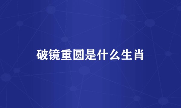 破镜重圆是什么生肖