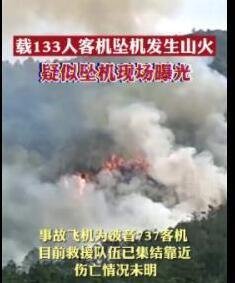 东航客机坠毁画面曝光 山林起火 这是咋情况？