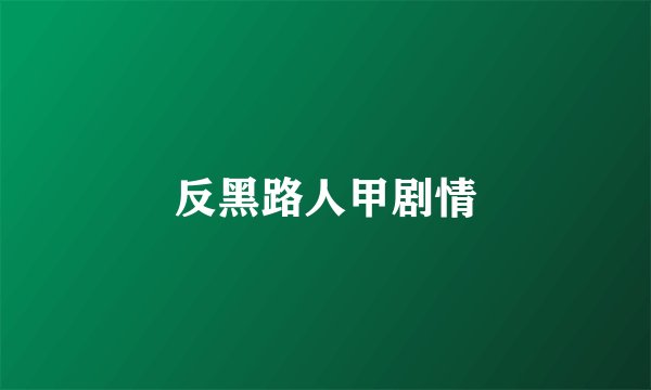 反黑路人甲剧情