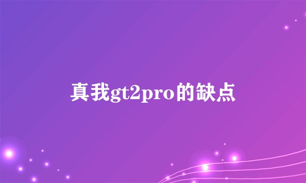 真我gt2pro的缺点