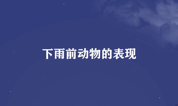 下雨前动物的表现
