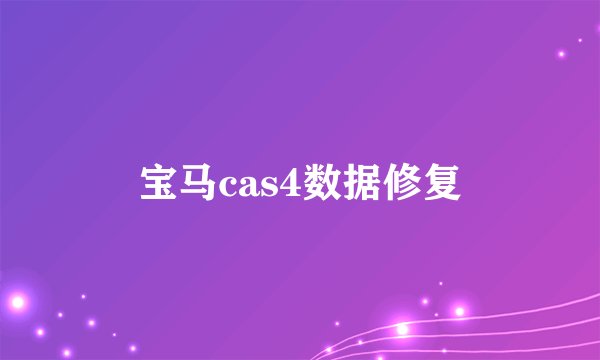 宝马cas4数据修复