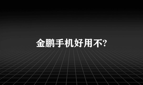 金鹏手机好用不?
