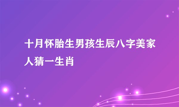 十月怀胎生男孩生辰八字美家人猜一生肖