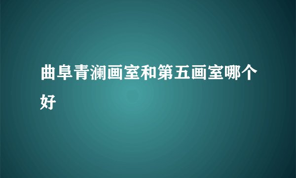 曲阜青澜画室和第五画室哪个好