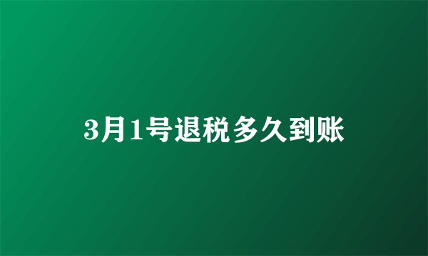 3月1号退税多久到账