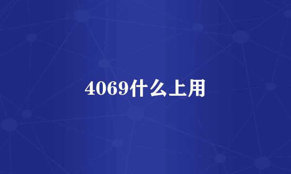 4069什么上用