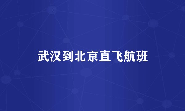 武汉到北京直飞航班