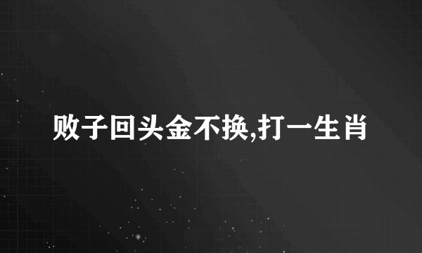败子回头金不换,打一生肖
