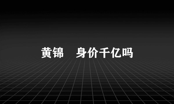 黄锦燊身价千亿吗
