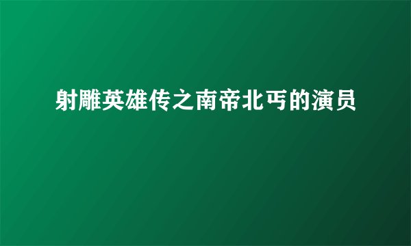 射雕英雄传之南帝北丐的演员