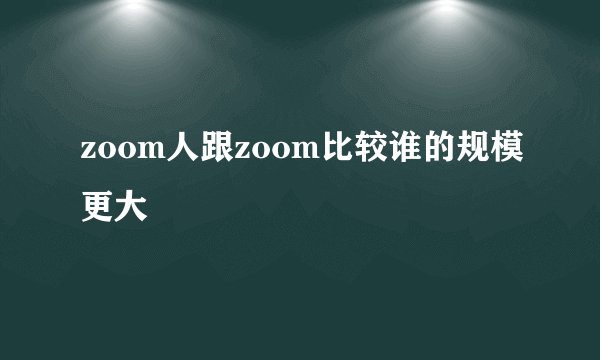 zoom人跟zoom比较谁的规模更大