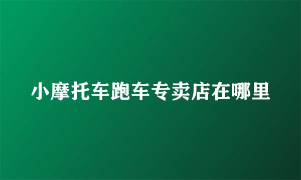 小摩托车跑车专卖店在哪里