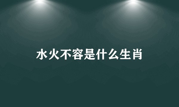 水火不容是什么生肖