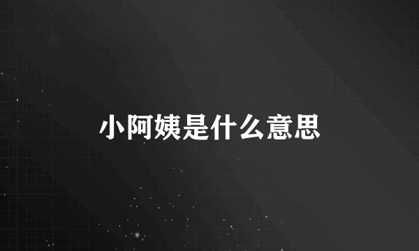 小阿姨是什么意思