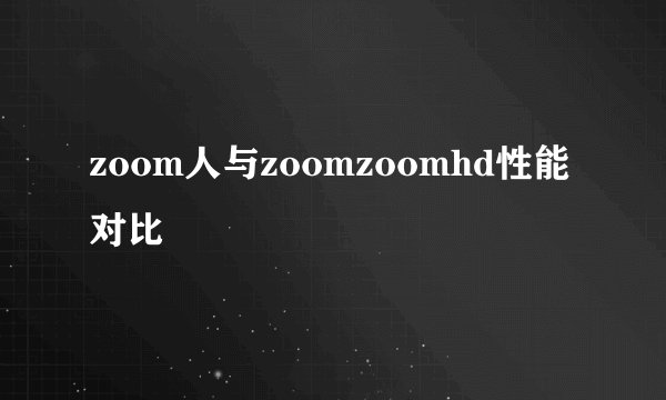 zoom人与zoomzoomhd性能对比