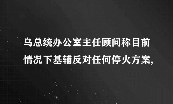 乌总统办公室主任顾问称目前情况下基辅反对任何停火方案,