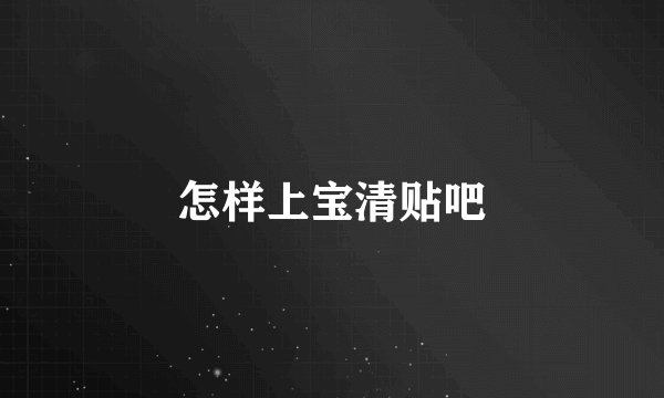 怎样上宝清贴吧