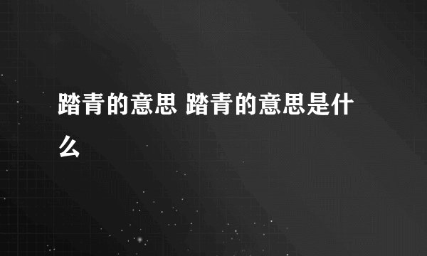 踏青的意思 踏青的意思是什么