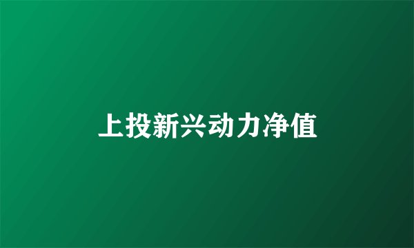上投新兴动力净值