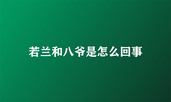 若兰和八爷是怎么回事