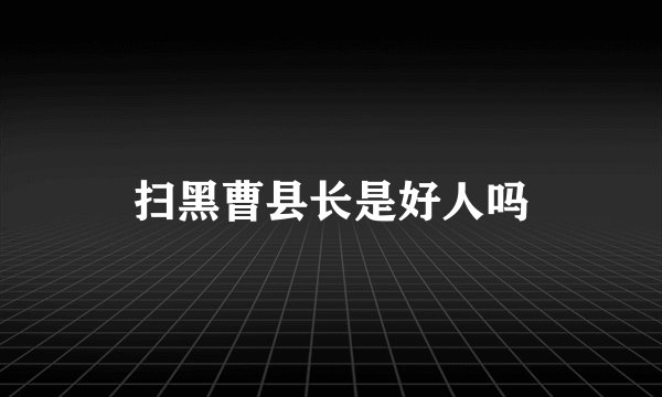 扫黑曹县长是好人吗