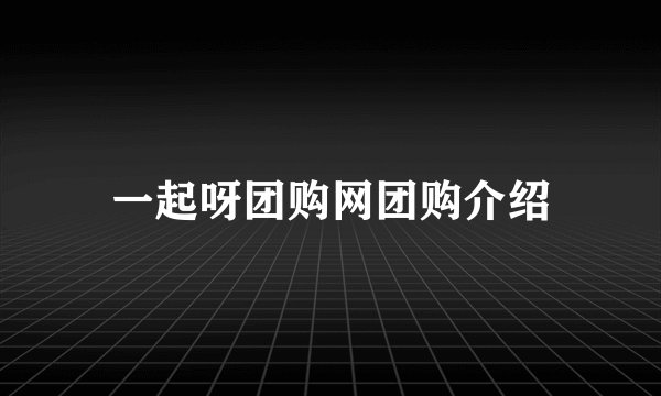 一起呀团购网团购介绍