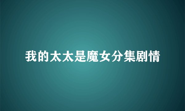 我的太太是魔女分集剧情