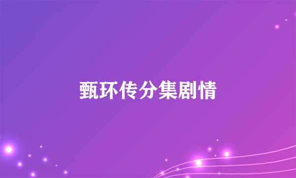 甄环传分集剧情