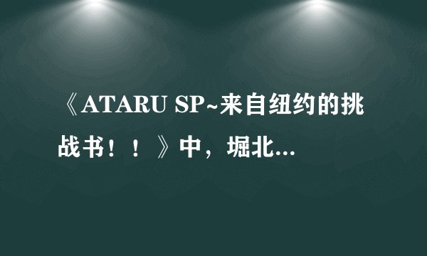 《ATARU SP~来自纽约的挑战书！！》中，堀北真希和冈田将生的角色有何特别之处？