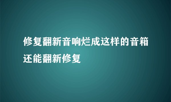 修复翻新音响烂成这样的音箱还能翻新修复