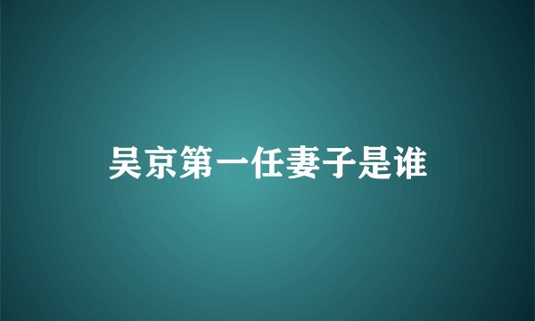 吴京第一任妻子是谁