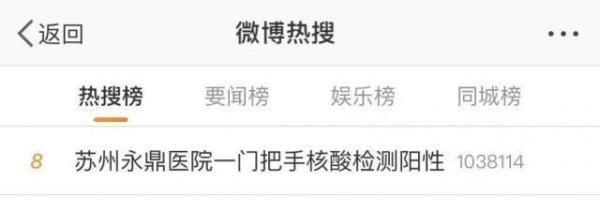 关于苏州永鼎医院门把手被检测出阳性,到底怎么样了