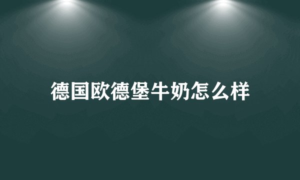 德国欧德堡牛奶怎么样