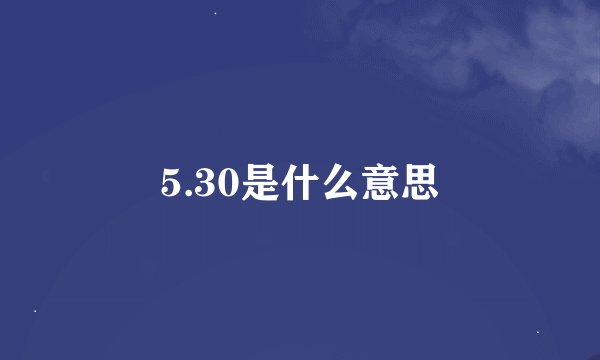 5.30是什么意思
