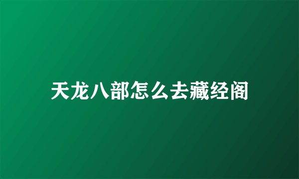 天龙八部怎么去藏经阁