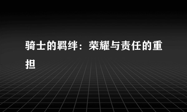骑士的羁绊：荣耀与责任的重担