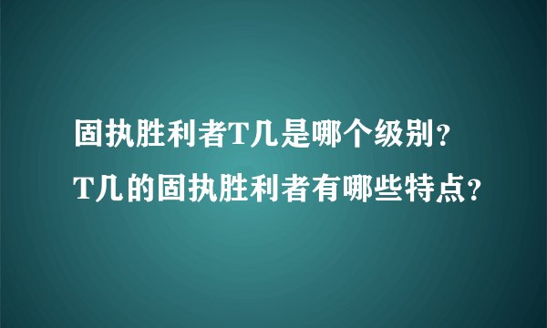 固执胜利者T几是哪个级别?T几的固执胜利者有哪些特点?
