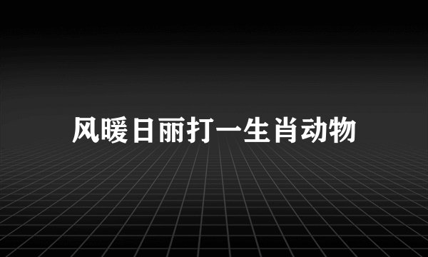 风暖日丽打一生肖动物