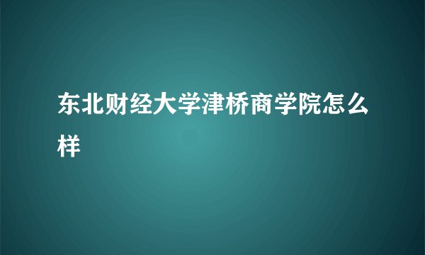 东北财经大学津桥商学院怎么样