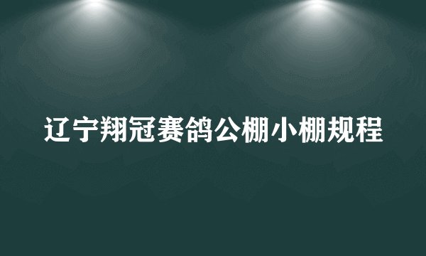 辽宁翔冠赛鸽公棚小棚规程