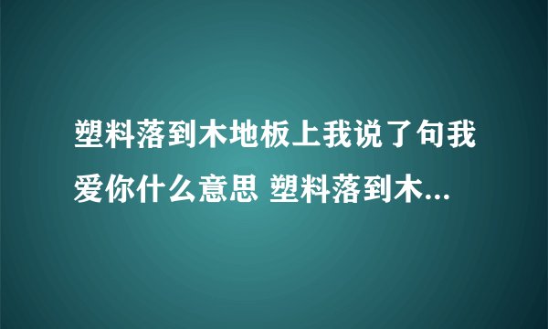 塑料落到木地板上我说了句我爱你什么意思 塑料落到木地板上我说了句我爱你的出处
