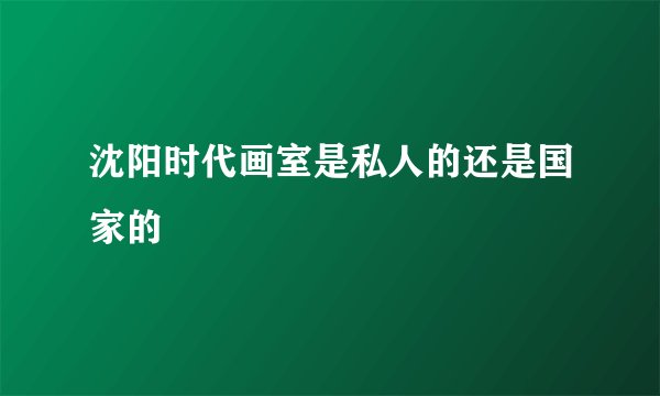 沈阳时代画室是私人的还是国家的