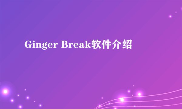 Ginger Break软件介绍