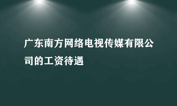 广东南方网络电视传媒有限公司的工资待遇