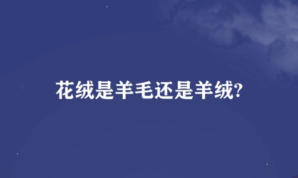 花绒是羊毛还是羊绒?