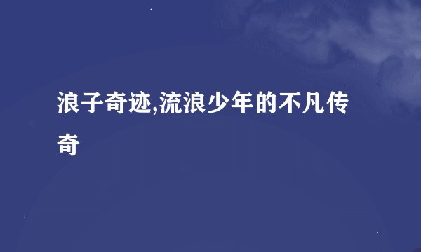 浪子奇迹,流浪少年的不凡传奇