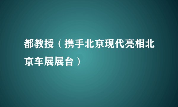 都教授（携手北京现代亮相北京车展展台）
